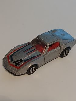 Vintage JRI Hong Kong 1970s Chevrolet Corvette Silver #4 1/64 Scale