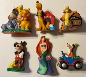 Disney Vintage Plastic Coin Banks - Lot of 6