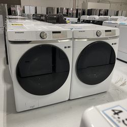 New Washer Dryer Set White Front Load Stackable With Warranty 