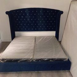 Blue Lux King Size Bed Everything Included 