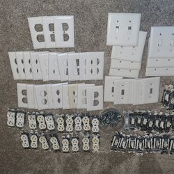 Lot Outlets And Switches With Covers And Hardware
