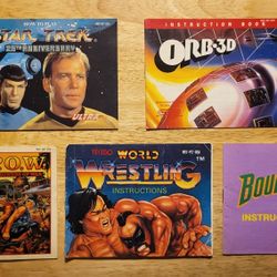 5 Nintendo Video Game Manuals-NES