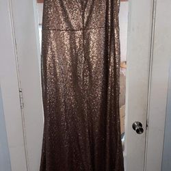 Gorgeous Womens Plus Sz Bronze Formal Dress