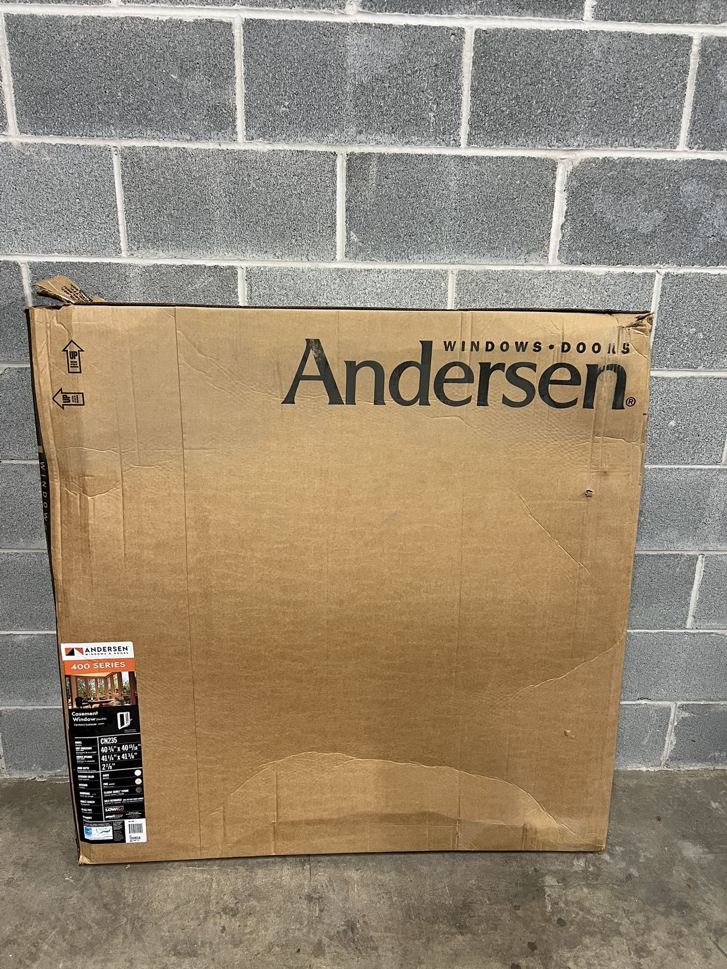 Andersen 40-3/4 x 40-13/16 400 Series White Clad Wood Double Casement Window