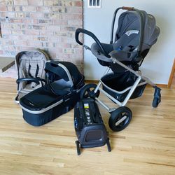 Nuna Ivvi Totl Stroller with Car Seat and Bassinet 