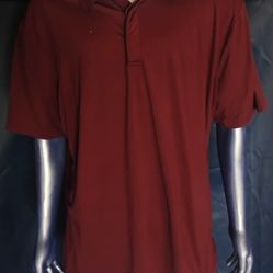 01.ALGO Golf Polo Shirt Men XL Maroon Stretch Performance Casual Fit

