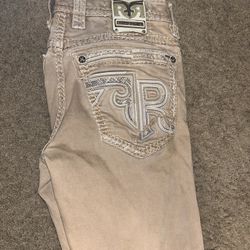 Tan Rock Revival Jeans Size 34