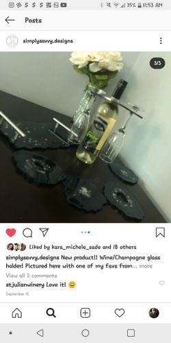 Resin art wine/champagne glass holder
