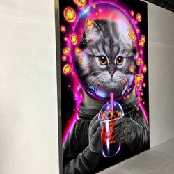 Canvas wall decoration 30”x42”. Brand new we can make it in different sizes, from 4.5”x4.5” to 30”x66”, Wood frame and sprayed with glossy clear coat