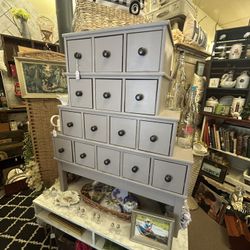 Refinished Vintage Apothecary Cubby Dresser Cabinet 