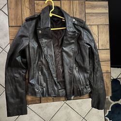 Brown Leather Jacket Size: M