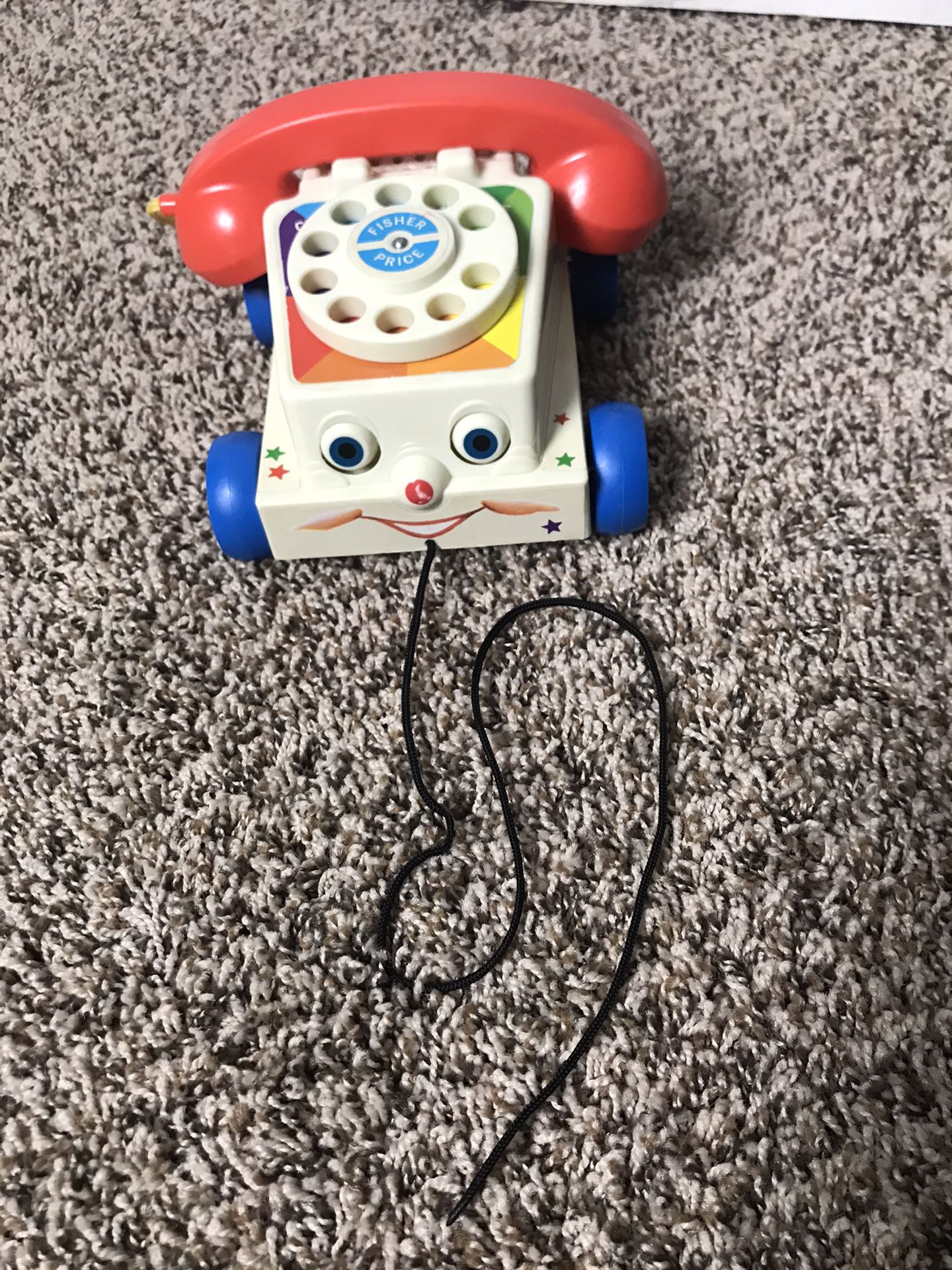 Fisher Price Toys Classic Chatter Phone 1970's Vintage Pull Cord Tested Working