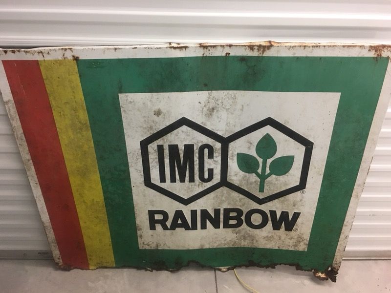 Vintage IMC Rainbow Fertilizer/Plant Food sign
