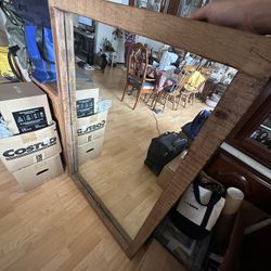 Large Wooden Mirror