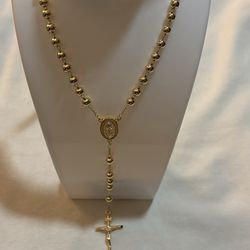 Rosario Bañado En Oro (acero Inoxidable)