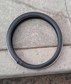 Black Leather Steering Wheel Cover