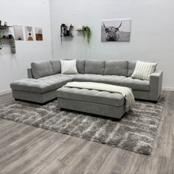 Grey Sectional Couch NEW - Free Delivery
