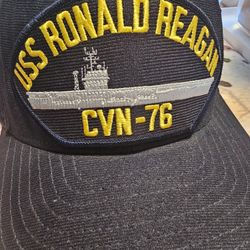 $15.00 - 1990's USS Ronald Reagan CVN - 76  Baseball Cap!  Like New Condition/Embroidered/Snap Cap Back!