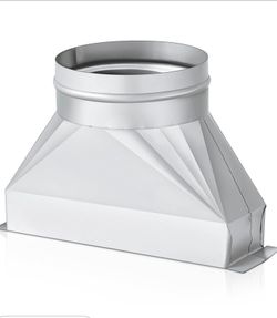 TANDEFIO 6" DIA RECTANGULAR TO ROUND DUCT TRANSITION 3- 1/4" X 10" TO 6" GALVANIZED TRANSITION TO ROUND HVAC DUCT ADAPTER MICROWAVE VENT KIT FOR RANGE