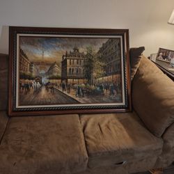 Oil Painting Of PARIS signed By Artist