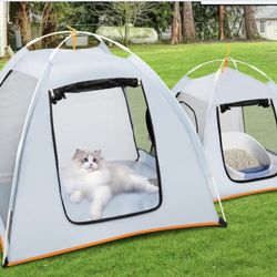 Pet Tent With Attached Litter Area 