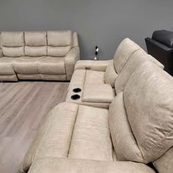 NEW ARRIVAL!!! Power Recliner Sofa and Power Recliner Loveseat With Center Console!!!
