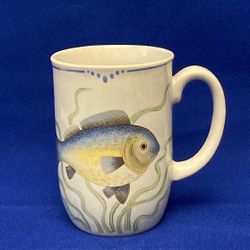 Fitz and Floyd La Mer coffee mug vintage 1979 cup The Sea fish nautical theme