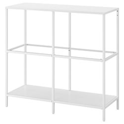Unopened White Vittsjo IKEA glass double shelf unit