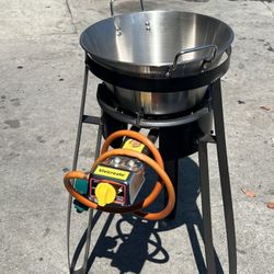 Cazo De Accero Inoxidable Con Vase I Quemador 