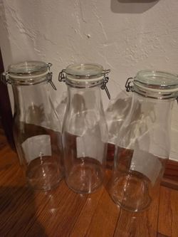 Set of 3 Glass Storage Jars