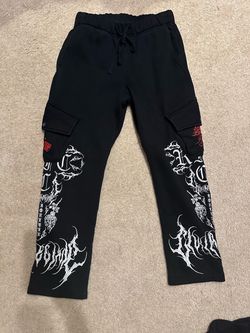 Civil regime Black Graphic Cargo Sweatpants