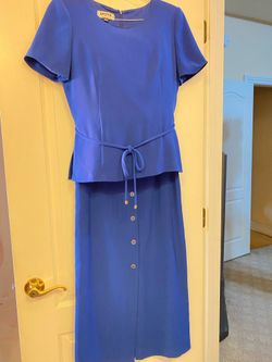 Kasper Blue maxi dress 4P casual work dress