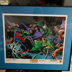 Spiderman  Vs Sinister Six Signed  Lithograph