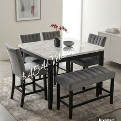 ✅️✅️5pc Black / Gray Square Counter Height dining Set (Bench not included)✅️