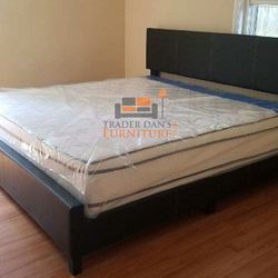 Brand new king size platform bed frame. (available In Black, White And Gray) 