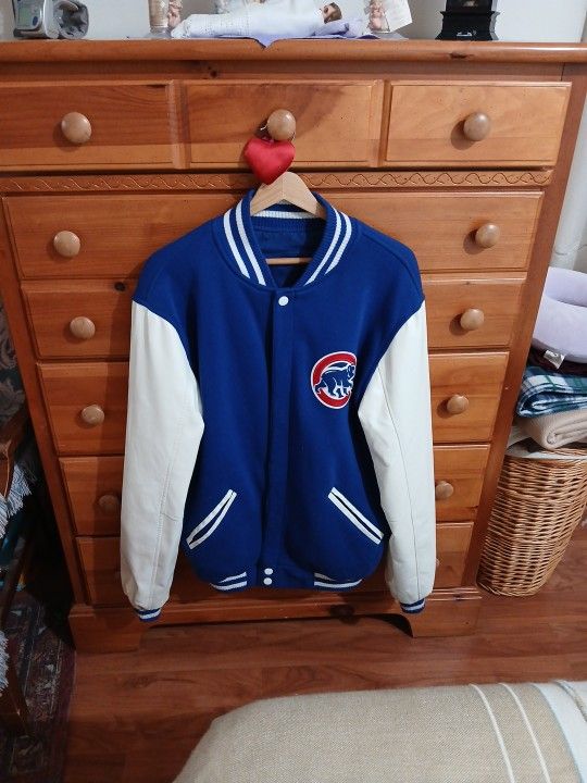 Brand New Cubbs Jacket ,Leather Sleeves (REVERSABLE JACKET)Never Worn
