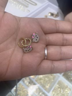 Hello Kitty 14 Kt Hoops