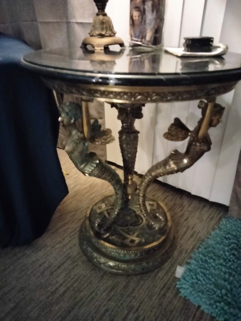 Brass And Marble Tables 