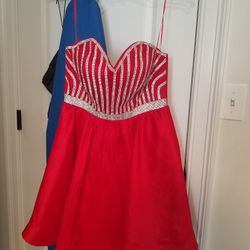 Red Strapless Party Dress