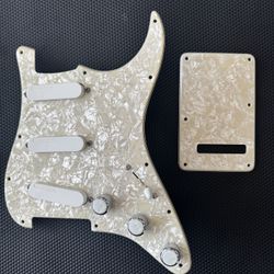 Stratocaster - Style Pearloid SSS Loaded Pickguard w/ Backplate and Screws