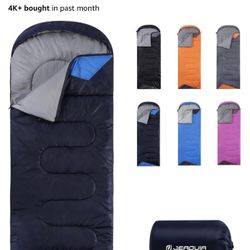 JEAOUIA  Brand New Sleeping Bag For Camping Lightweight Waterproof- Cold Weather Sleeping Bag for Girls Boys Me