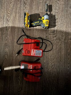 Milwaukee chargers and Dewalt impact driver
