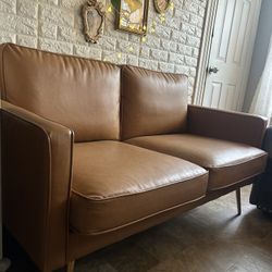 Faux Leather Loveseat