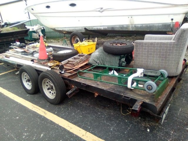 Year 2017 Big Tex 7' X18' Deck 3500 # Tandem Axles 5 New 15" Wheels N Tires Also 2500# Winch With Remote N New Battery N 4' Ramps