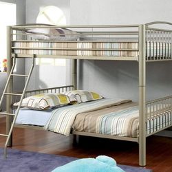 Full/Full Bunk Bed Frame Metallic Gold Full Metal