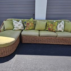 The Wicker Works Indoor/Outdoor Sectional w/ Chaise
