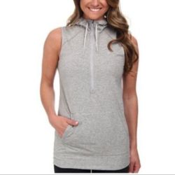 Nike Women's Sleeveless Training Hoodie Gray size SHalf-Zip Activewear