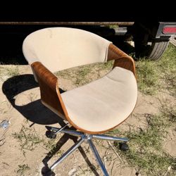 Curve Cream Walnut Office Chair wheels Swivel