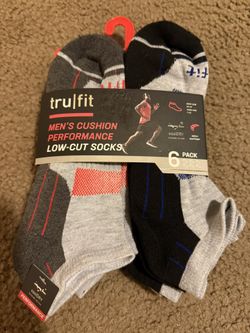 TruFit Mens Cushion Performance Low Cut Socks / 6 Pairs Shoe 7-12 Cool Dry