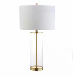 Collins 29 in. H Brass Gold Glass Table Lamp